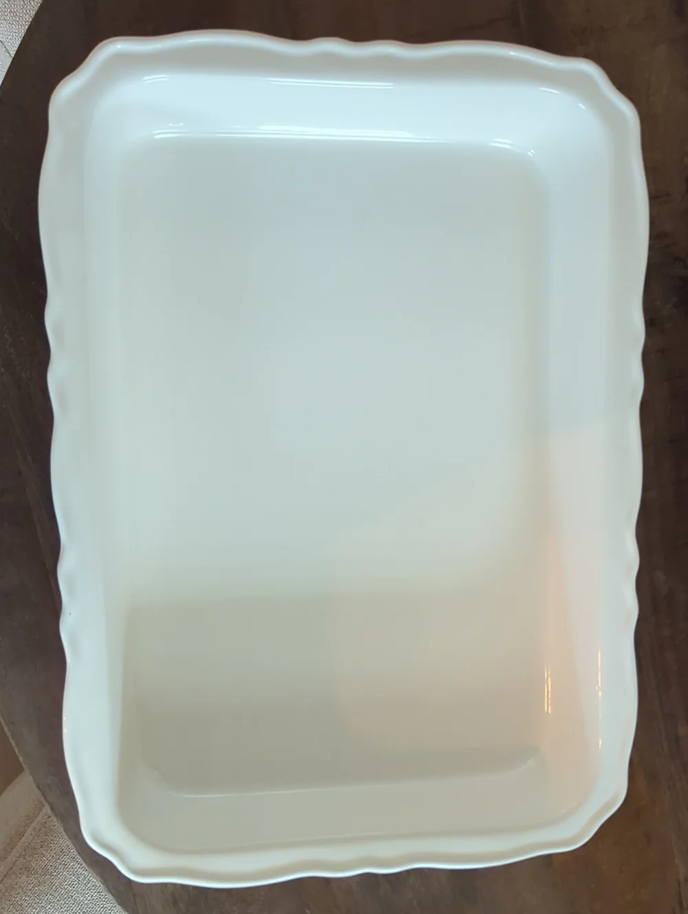 Williams Sonoma White Ceramic Label Large Casserole with Black Logo